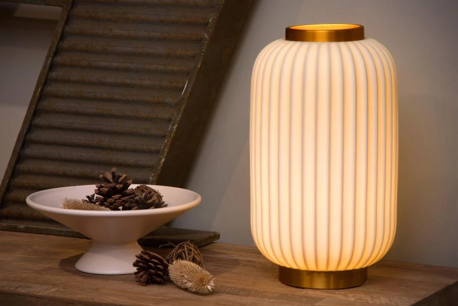 Lucide GOSSE - Table lamp - Ø 19,7 cm - 1xE14 - White - atmosphere 1